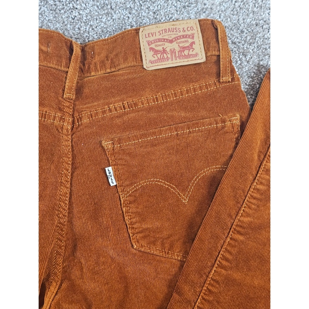 Levis 724 High Rise Straight Corduroy Pants Rust Orange Button Fly 27 79066-0003 - Picture 9 of 15